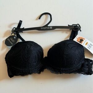 sophie b. Black Lace Bra with Scalloped Trim‎